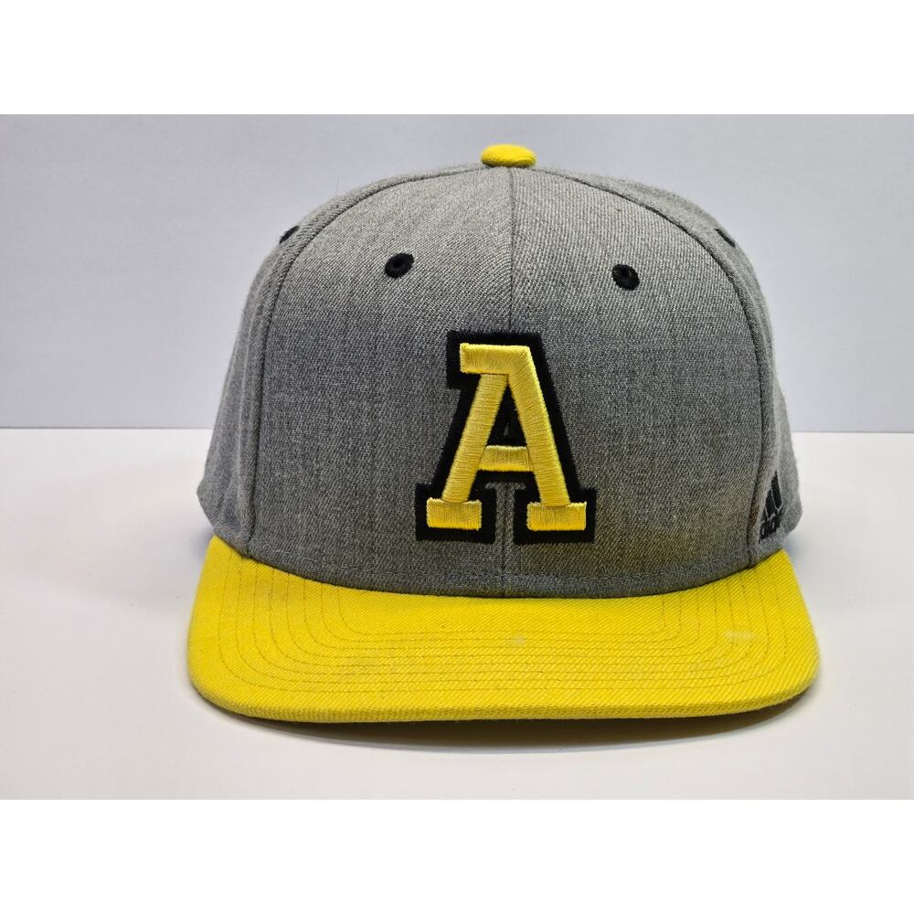 Adidas A Logo Snapback Adjustable Hat Gray Yellow One Size Cap
